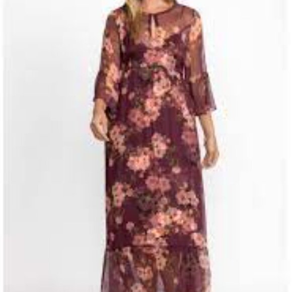 NWT Johnny Was Love Winonna Silk Floral Maxi Slip Dress - Large X-Large